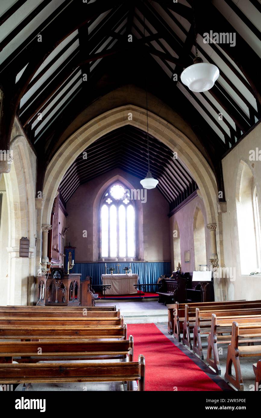 St. Peter`s Church, Clopton, Northamptonshire, England, Großbritannien Stockfoto
